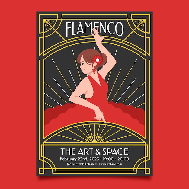 弗拉门戈舞者舞蹈艺术海报模板