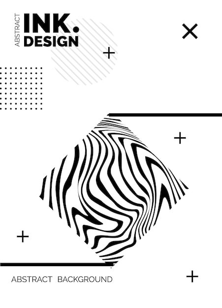 抽象波纹简约海报模板