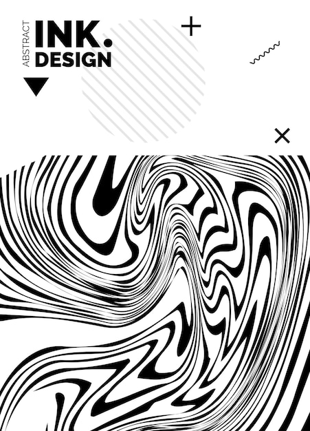 抽象波纹简约海报模板