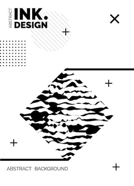 抽象波纹简约海报模板