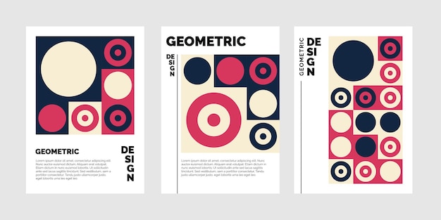 抽象几何图形构成艺术海报模板