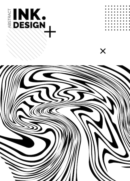 抽象波纹简约海报模板