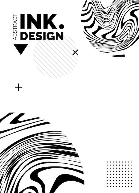 抽象波纹简约海报模板