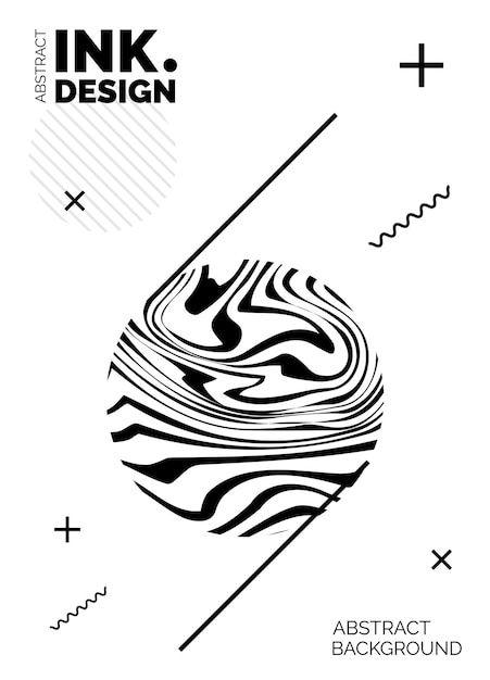 抽象波纹简约海报模板