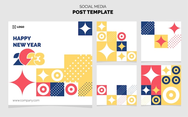 2023抽象平面构成几何图形banner横幅模板