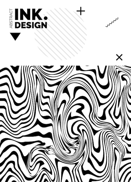 抽象波纹简约海报模板