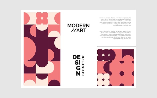 抽象平面构成几何图形手册海报模板