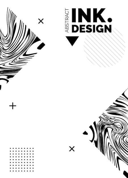 抽象波纹简约海报模板