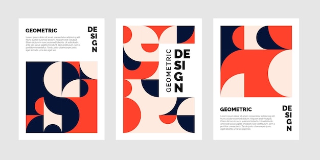 抽象平面构成几何图形手册海报模板