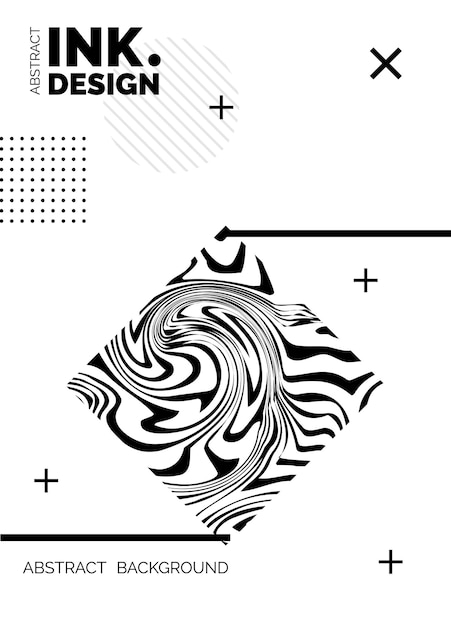 抽象波纹简约海报模板