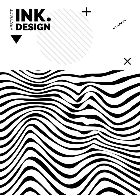 抽象波纹简约海报模板