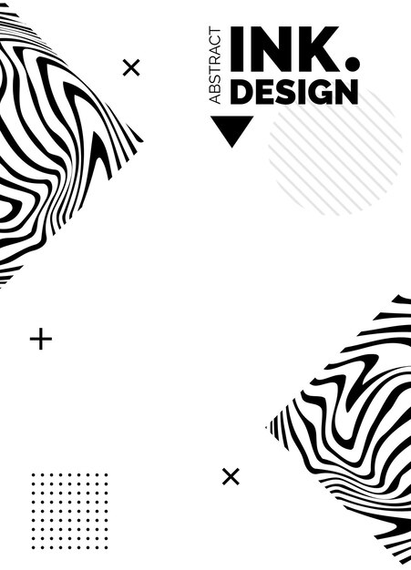 抽象波纹简约海报模板