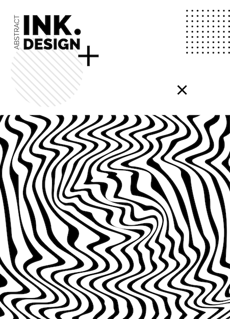 抽象波纹简约海报模板