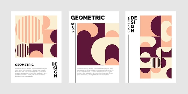 抽象平面构成几何图形手册内页模板