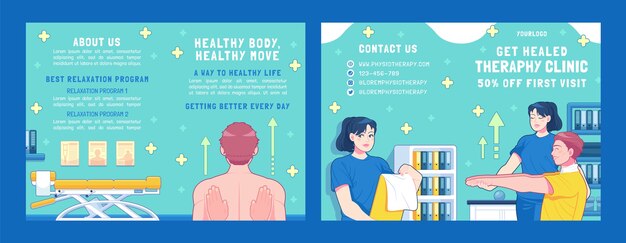 手绘物理治疗师理疗banner横幅模板