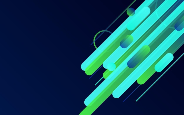 绿色抽象线条蓝色背景