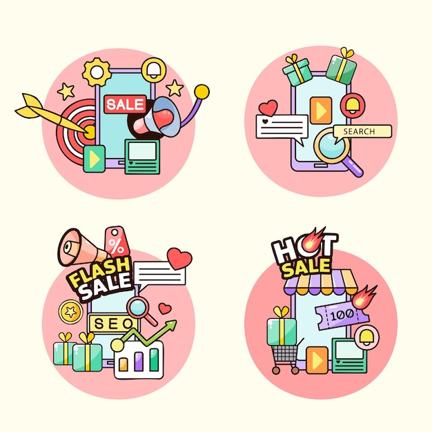 闪购热卖促销标签元素