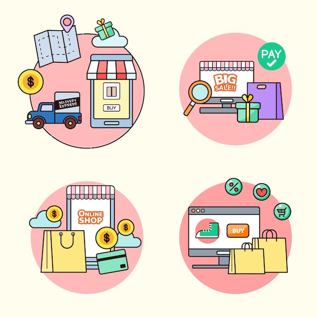 在线购物网购标签元素