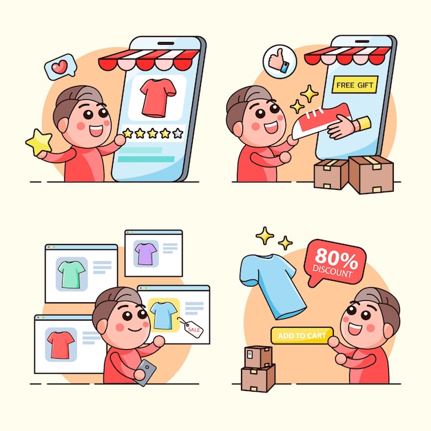 在线购物网购在线支付标签元素