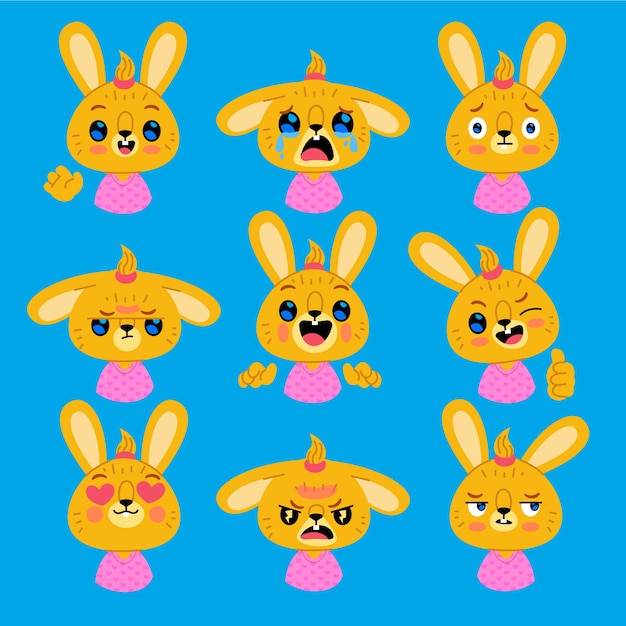 手绘兔子表情包