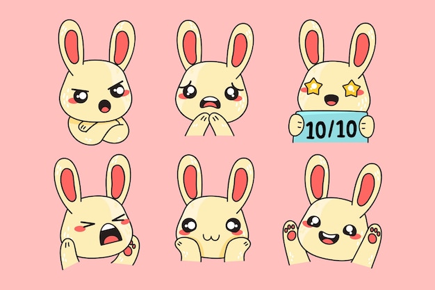 手绘兔子表情包