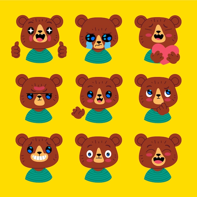 手绘小熊表情包