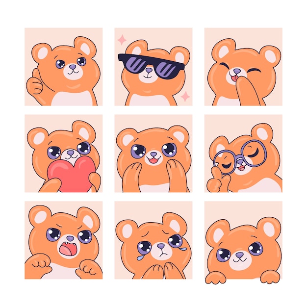 手绘小熊表情包