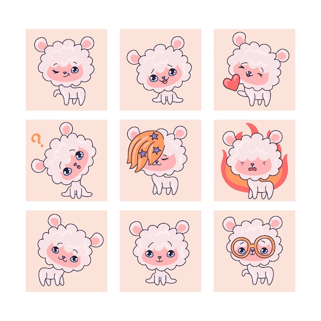 手绘绵羊表情包