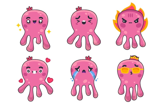 手绘章鱼表情包