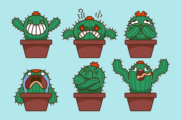 手绘仙人掌表情包