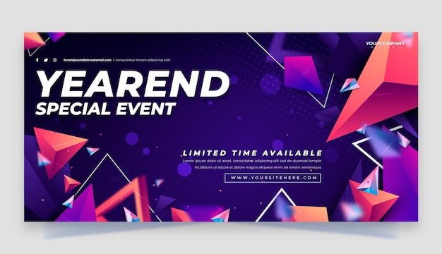 渐变抽象几何图形banner横幅模板