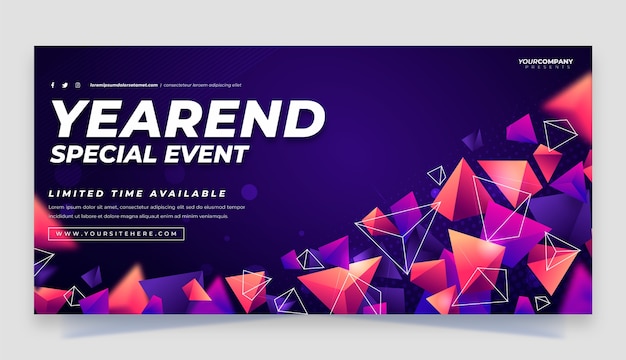 渐变抽象几何图形banner横幅模板