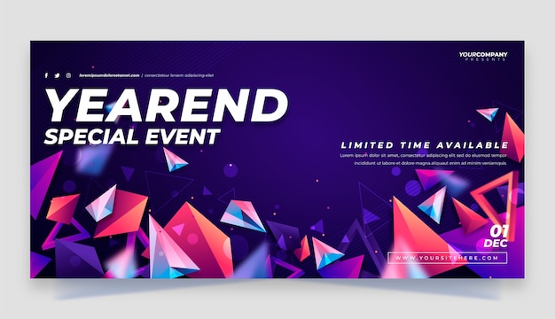 渐变抽象几何图形banner横幅模板