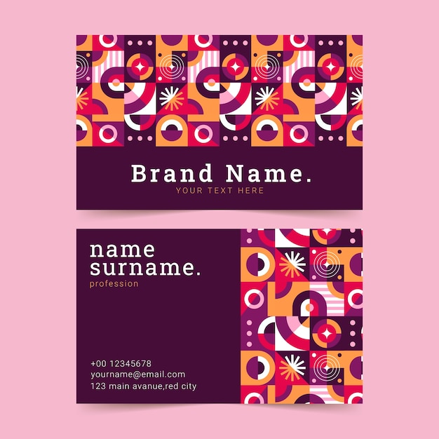 抽象平面构成几何图形名片模板