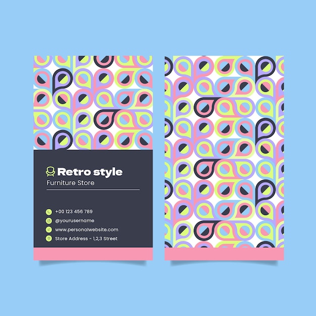 抽象平面构成几何图形名片模板