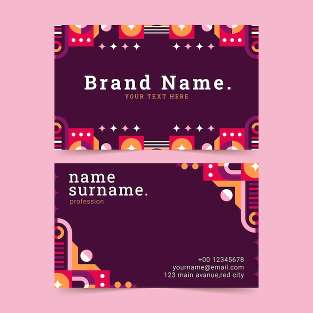 抽象平面构成几何图形名片模板