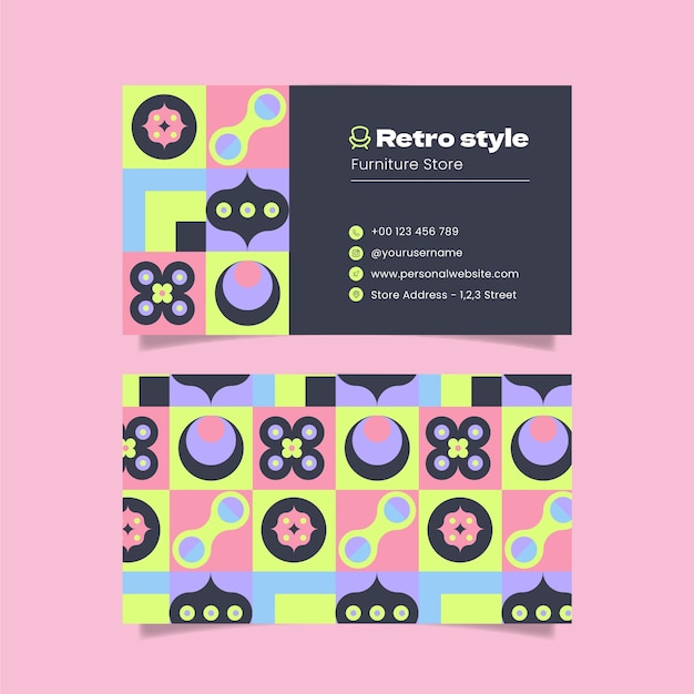 抽象平面构成几何图形名片模板