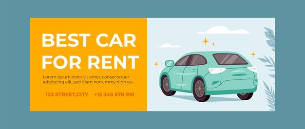 汽车销售插画banner横幅模板