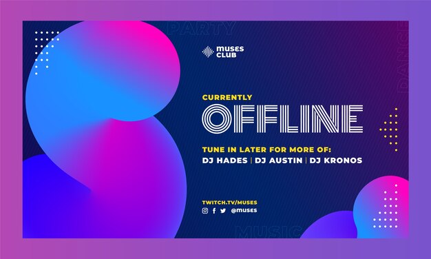 渐变酒吧派对夜店banner横幅模板