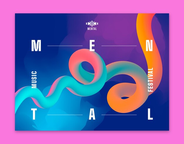 渐变酒吧派对夜店音乐节banner横幅模板