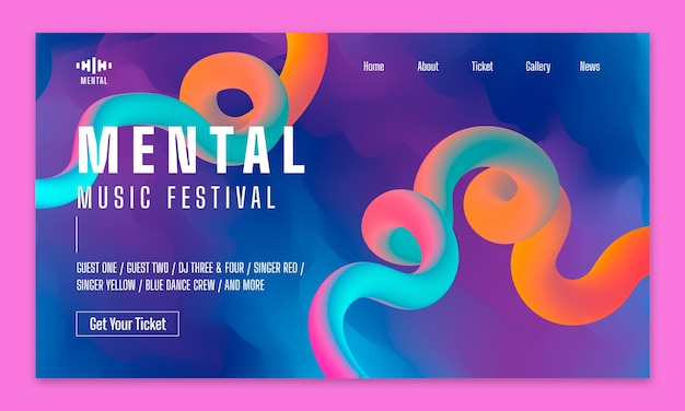 渐变酒吧派对夜店音乐节banner横幅模板