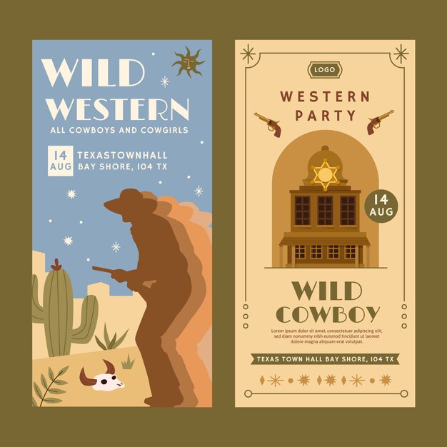 西部牛仔易拉宝模板