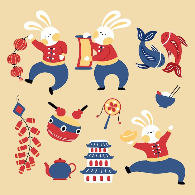 中国风2023年兔年新年元素