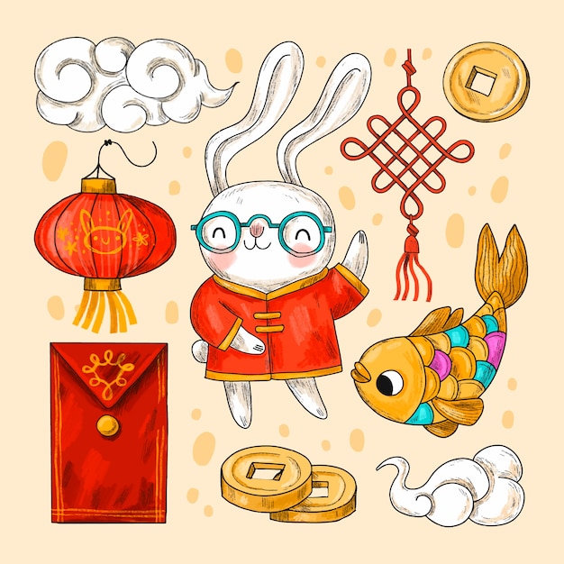 中国风2023年兔年元素