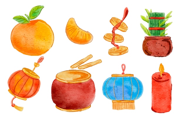 水彩风格中国风中式元素