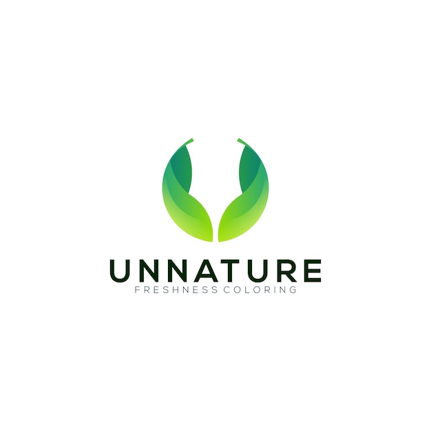 绿色树叶字母U标志logo