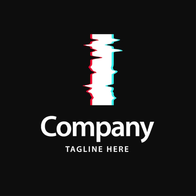 故障艺术风格字母I标志logo