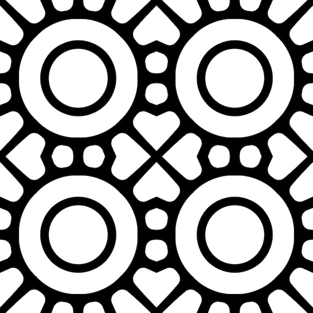 黑白无缝平铺花纹图案