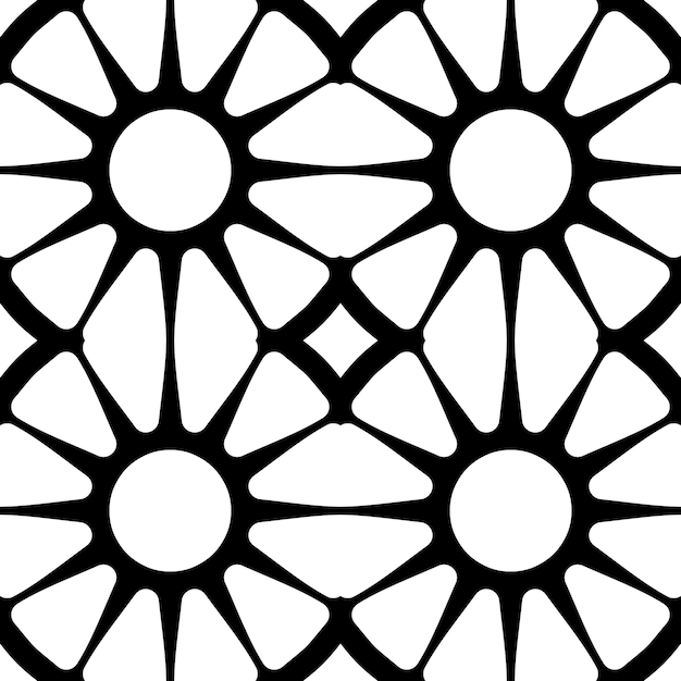 黑白无缝平铺花纹图案