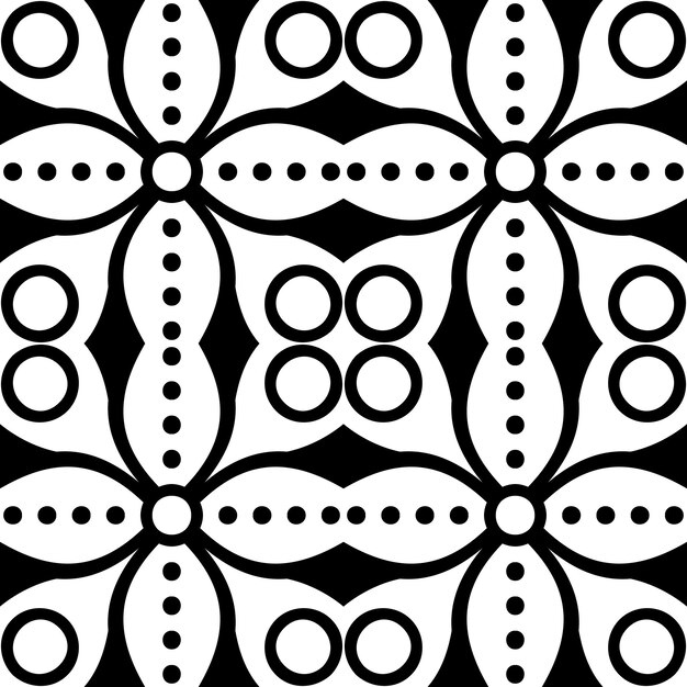 黑白无缝平铺花纹图案